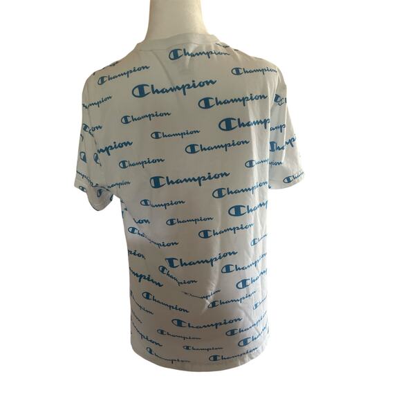 Champion White & Blue Men's Medium Authentic Athletic Wear Tee Shirt - Picture 7 of 7